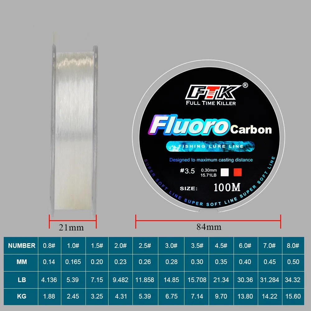 100m 플루오로카본 미끼 낚싯줄, 탄소 섬유 플라이  - Copolymer Line 리뷰 및 가격