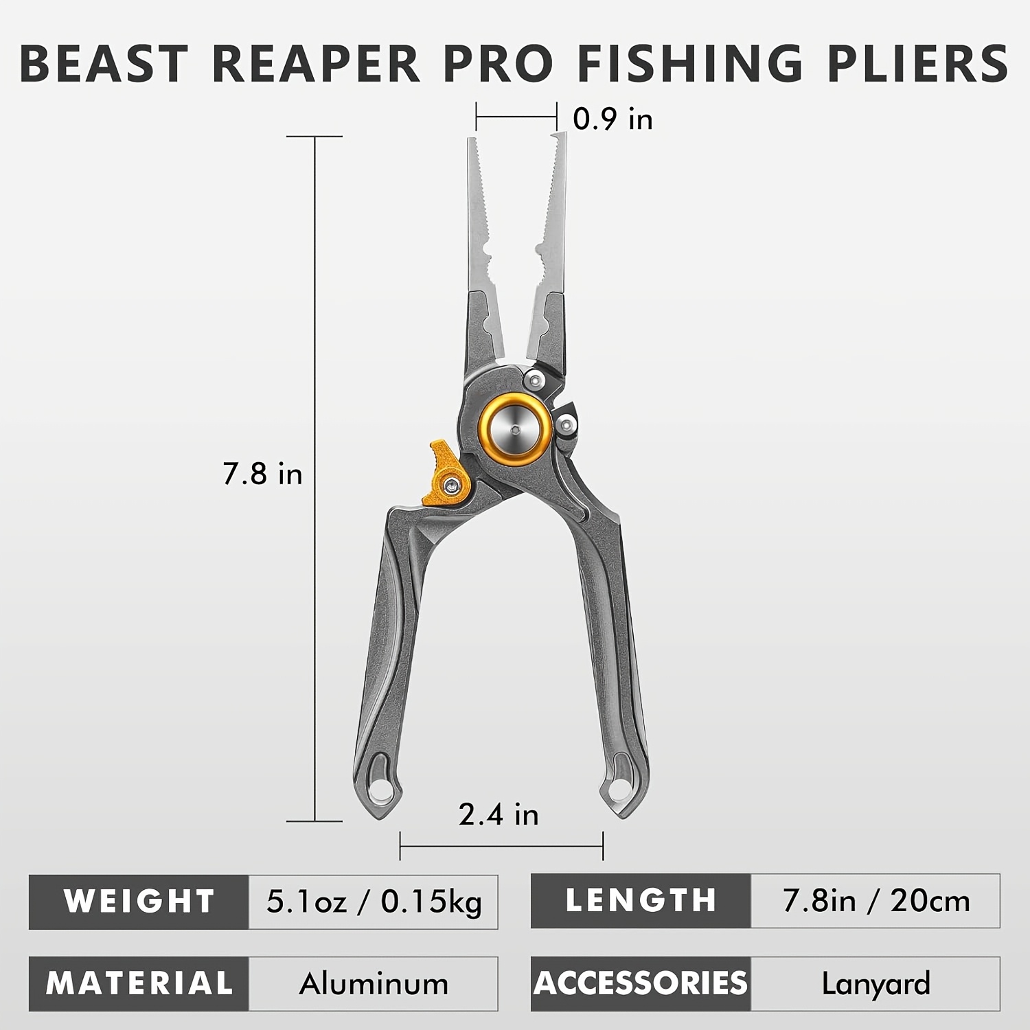 잠금 가능 해수 낚시용 펜치, Mo-V 블레이드 커터, - Fishing Line Cutter 리뷰 및 가격
